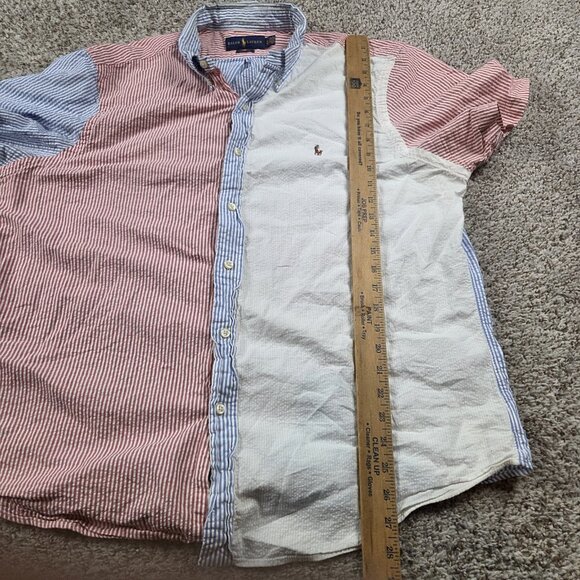 Ralph Lauren Shirt Mens XL Colorblock Performance Seersucker Button Up READ - Picture 7 of 8